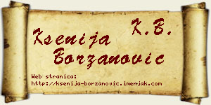 Ksenija Borzanović vizit kartica